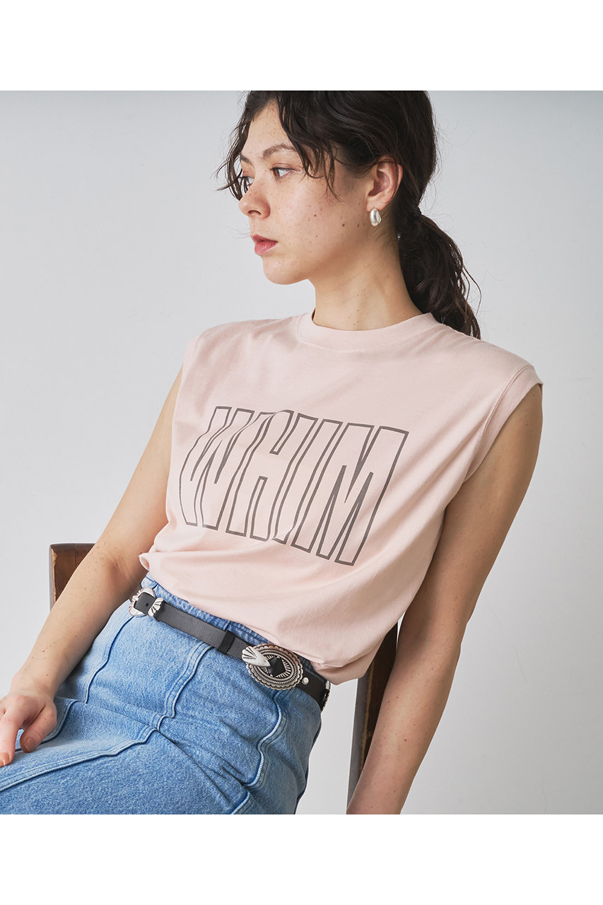 Whim Gazette ノースリーブロゴTシャツ (ベビーピンク, F) ウィム ガゼット ELLE SHOP Whim Gazette ノースリーブロゴTシャツ (ベビーピンク, F) ウィム ガゼット ELLE SHOP