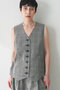 ノーカラーベスト ウィム ガゼット/Whim Gazette グレー