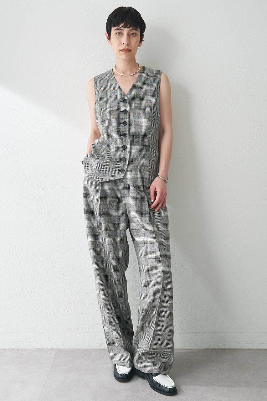 Whim Gazette(ウィム ガゼット)｜ノーカラーベスト/グレー の通販