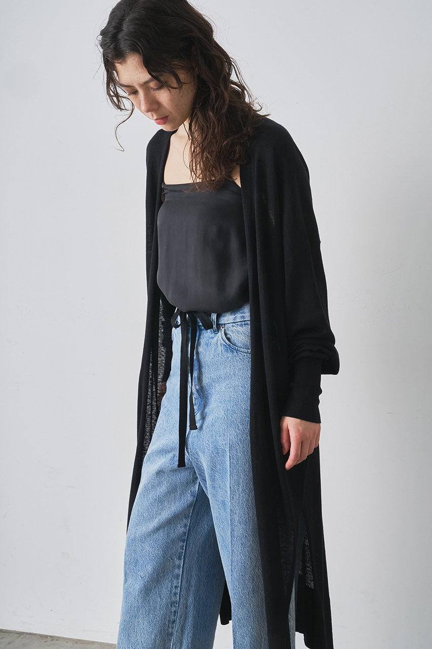 Whim Gazette リネンシルクロングカーディガン (ブラック, F) ウィム ガゼット ELLE SHOP Whim Gazette リネンシルクロングカーディガン (ブラック, F) ウィム ガゼット ELLE SHOP