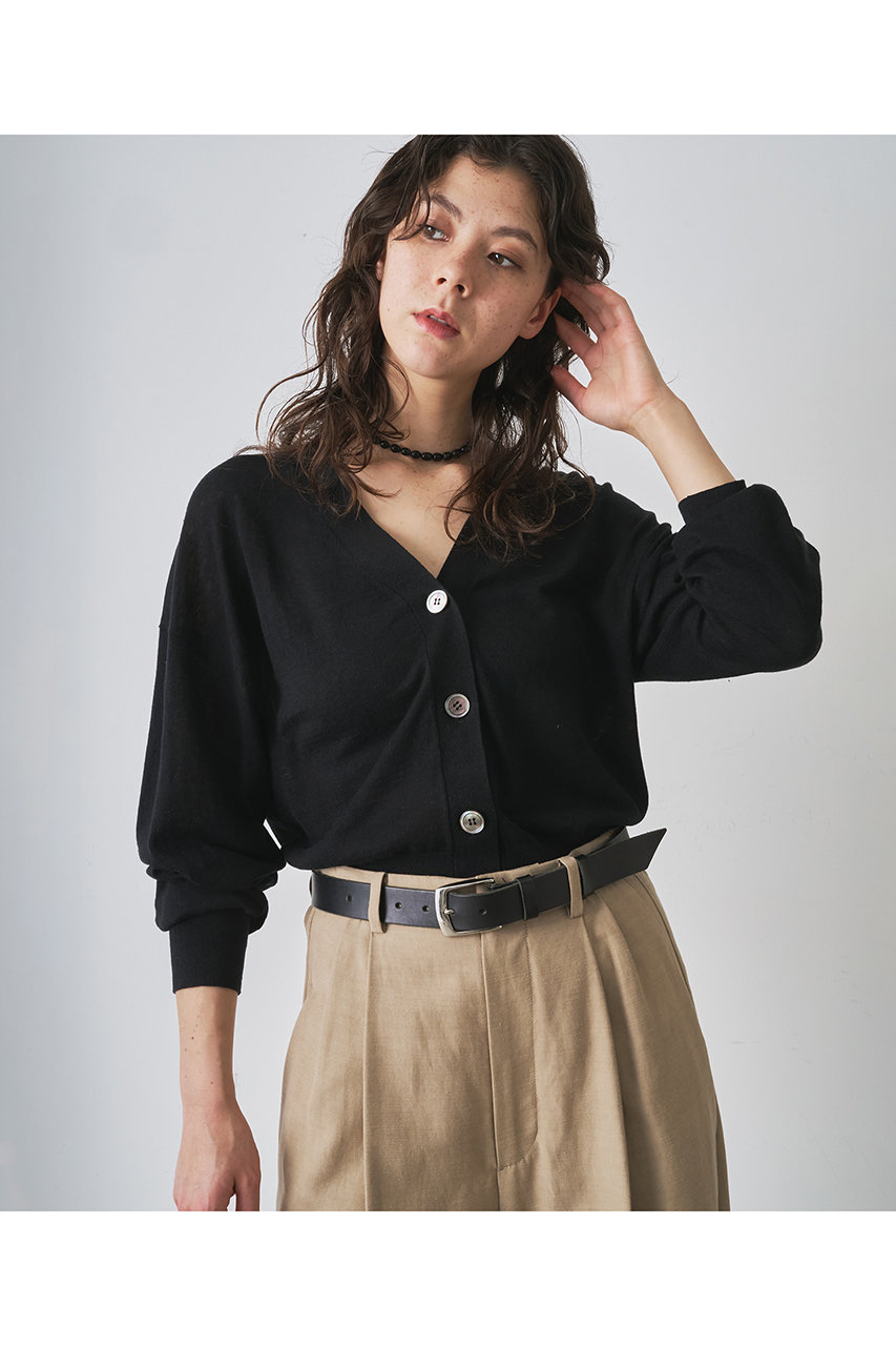 Whim Gazette リネンシルクカーディガン (ブラック, F) ウィム ガゼット ELLE SHOP Whim Gazette リネンシルクカーディガン (ブラック, F) ウィム ガゼット ELLE SHOP