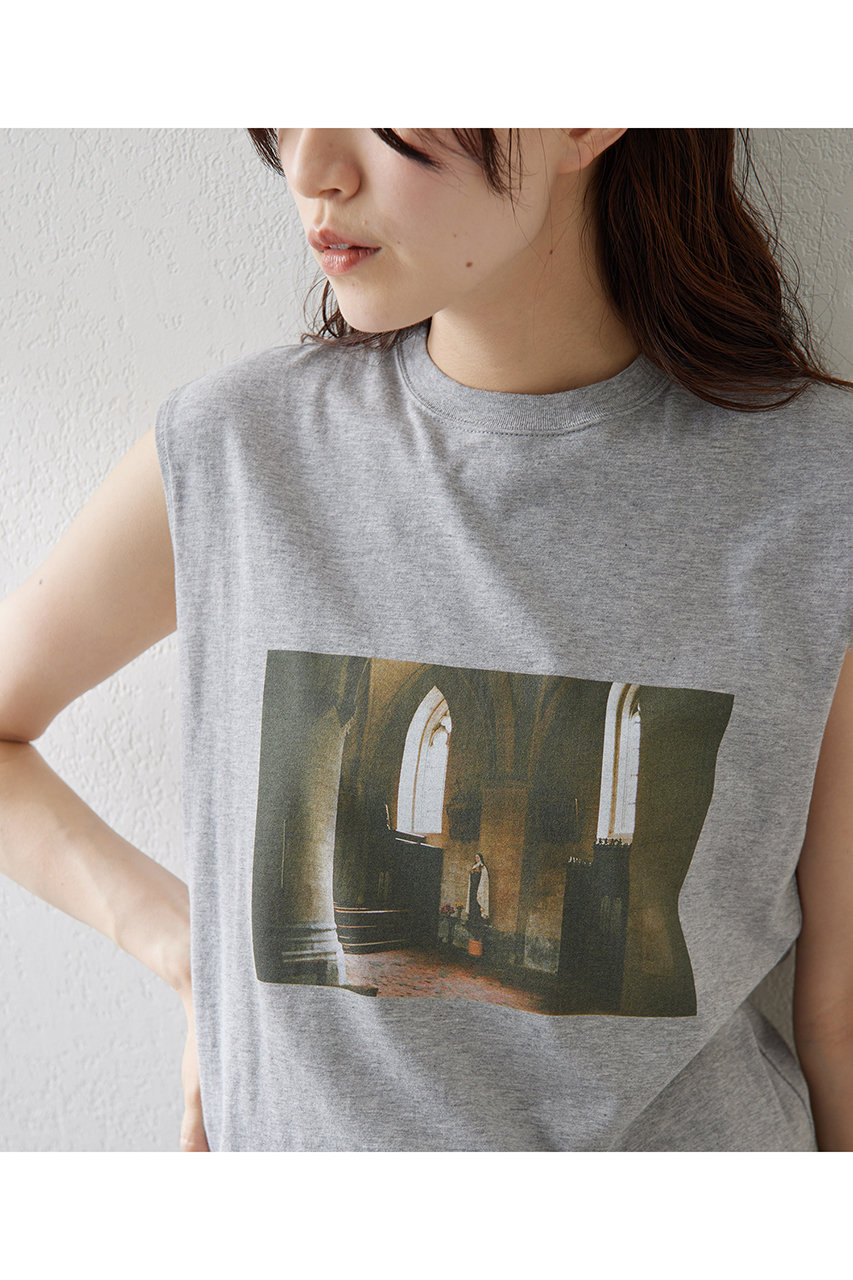 Whim Gazette フォトノースリーブTシャツ (グレー, F) ウィム ガゼット ELLE SHOP Whim Gazette フォトノースリーブTシャツ (グレー, F) ウィム ガゼット ELLE SHOP