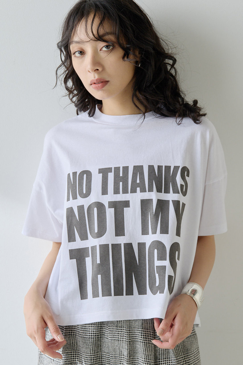 Whim Gazette NO THANKS ロゴTシャツ (オフホワイト, F) ウィム ガゼット ELLE SHOP Whim Gazette NO THANKS ロゴTシャツ (オフホワイト, F) ウィム ガゼット ELLE SHOP