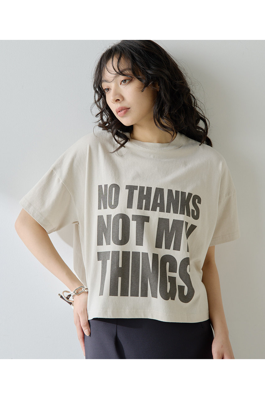 Whim Gazette NO THANKS ロゴTシャツ (ライトベージュ, F) ウィム ガゼット ELLE SHOP Whim Gazette NO THANKS ロゴTシャツ (ライトベージュ, F) ウィム ガゼット ELLE SHOP
