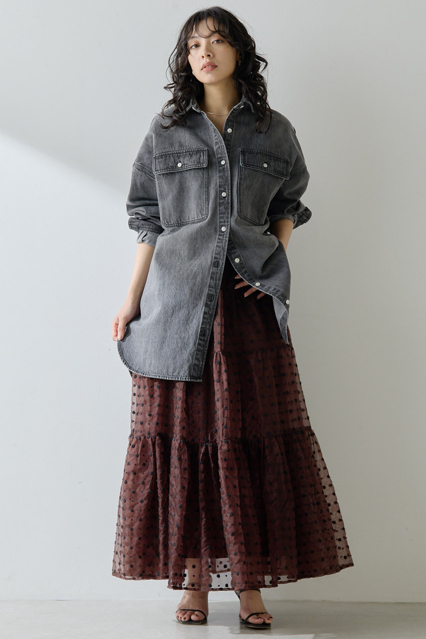 Whim Gazette ドットシアースカート (ブラウン, F) ウィム ガゼット ELLE SHOP Whim Gazette ドットシアースカート (ブラウン, F) ウィム ガゼット ELLE SHOP