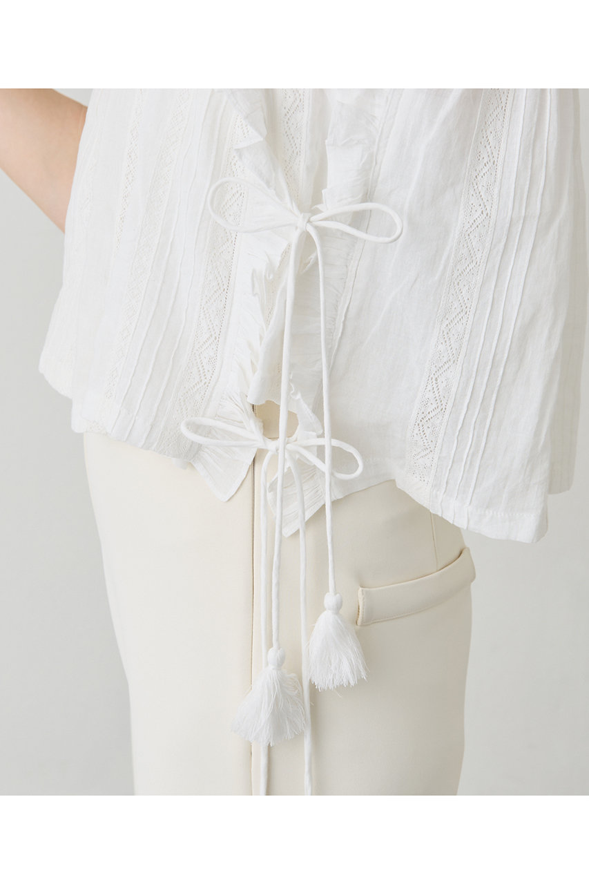 Whim Gazette(ウィム ガゼット)｜レースタッセルブラウス/オフホワイト