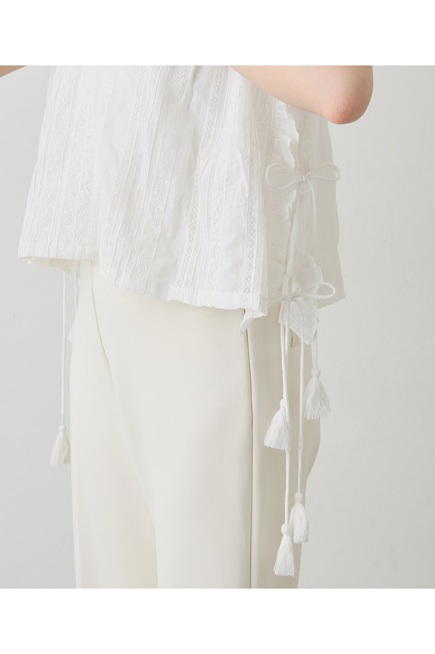 Whim Gazette レースブラウスノースリーブシャツ カーキ F ウィムガゼット Whim Gazette レースブラウス （black