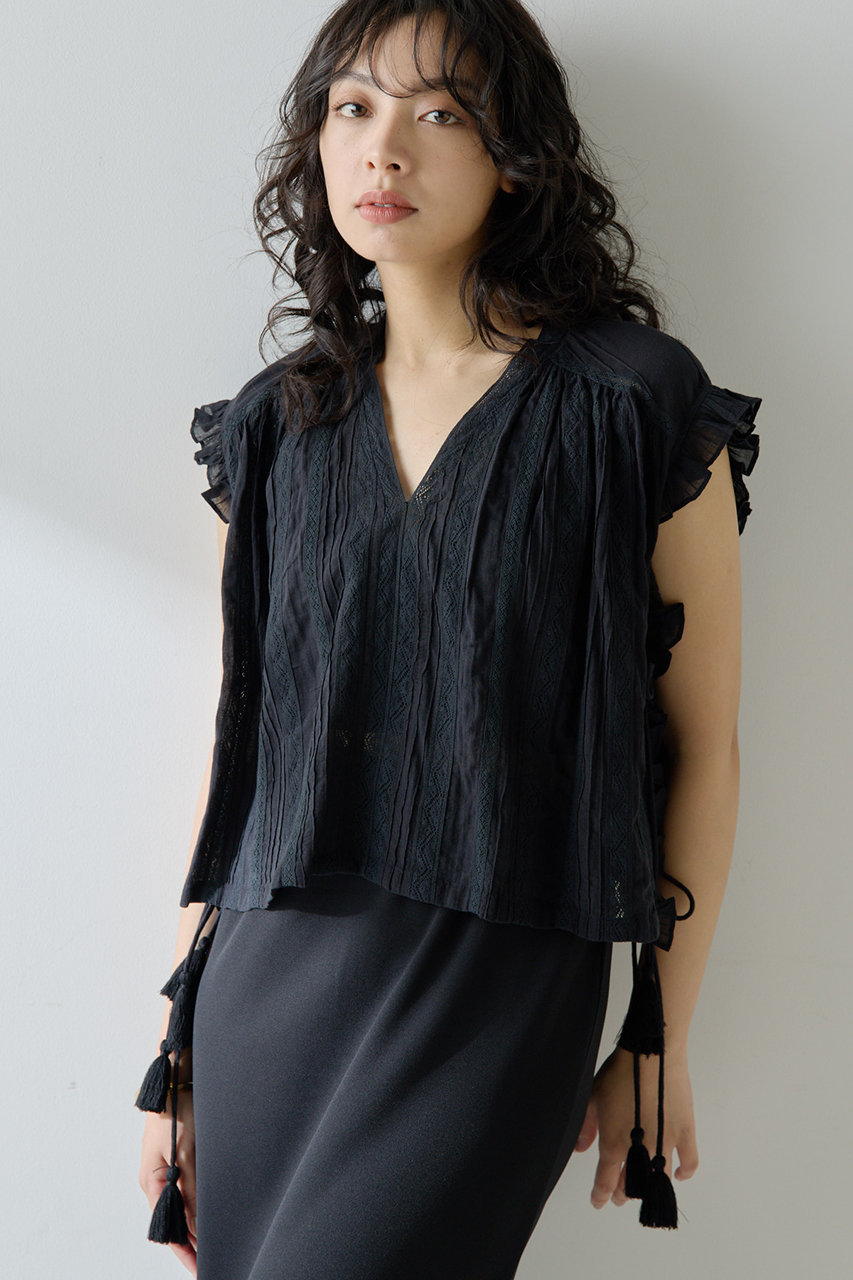 Whim Gazette レースタッセルブラウス (ブラック, F) ウィム ガゼット ELLE SHOP Whim Gazette レースタッセルブラウス (ブラック, F) ウィム ガゼット ELLE SHOP