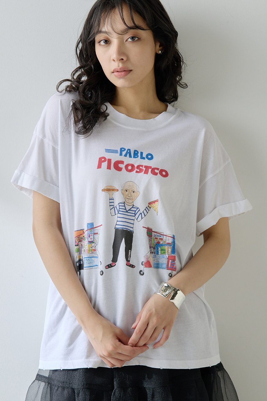 Whim Gazette 【UNFORTUNATE PORTRAIT】Pablo Piccostco T (ホワイト, S) ウィム ガゼット ELLE SHOP Whim Gazette 【UNFORTUNATE PORTRAIT】Pablo Piccostco T (ホワイト, S) ウィム ガゼット ELLE SHOP
