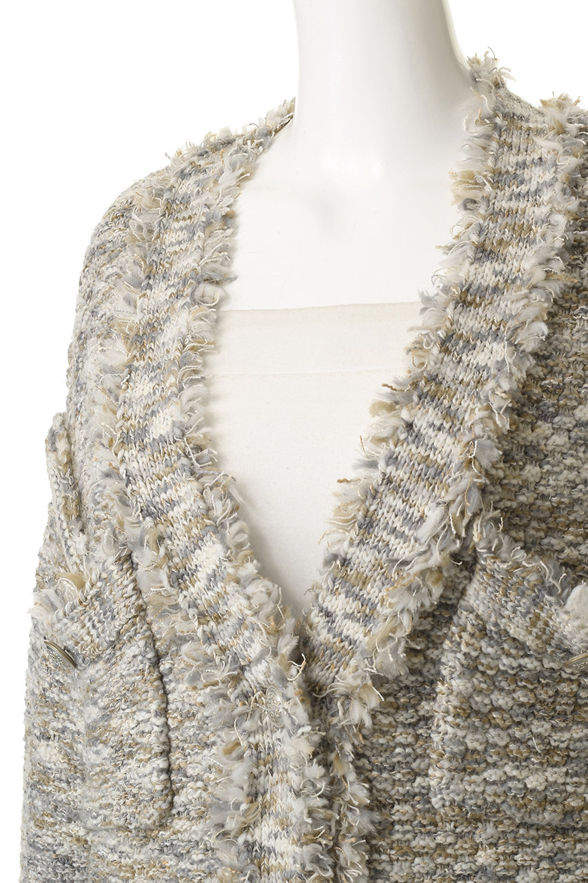 定価3.5万 Whim Gazette モヘヤ混　ツイードジャケット 白 金釦 s10_P18QVC.jpg?$itemSlide$
