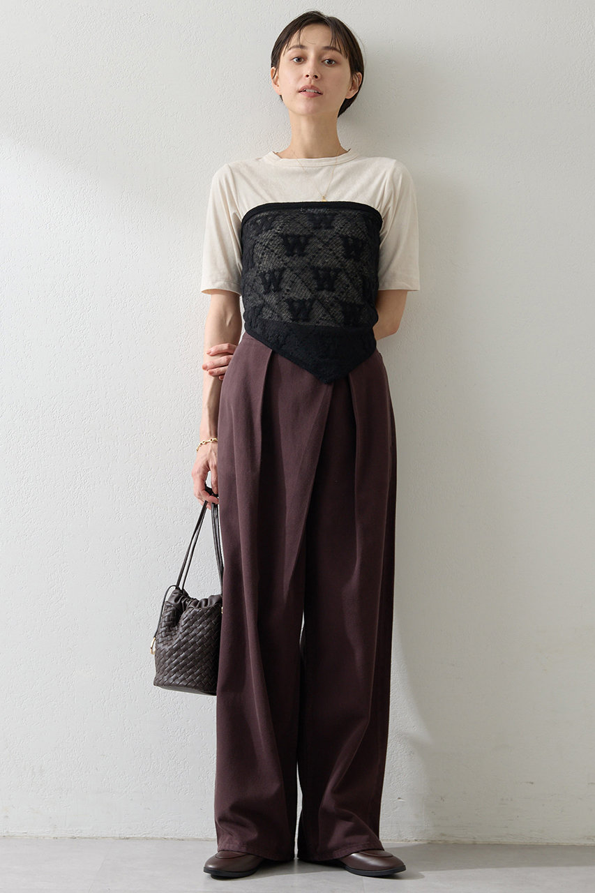 Whim Gazette ラップデニムパンツ (ブラウン, 38) ウィム ガゼット ELLE SHOP Whim Gazette ラップデニムパンツ (ブラウン, 38) ウィム ガゼット ELLE SHOP