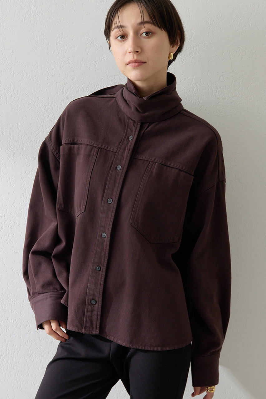 Whim Gazette デニムボウタイシャツ (ブラウン, F) ウィム ガゼット ELLE SHOP Whim Gazette デニムボウタイシャツ (ブラウン, F) ウィム ガゼット ELLE SHOP
