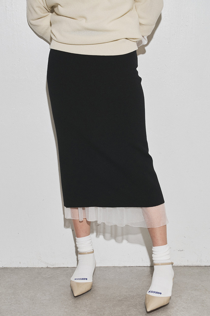 Whim Gazette(ウィム ガゼット)｜【GEMINI】ニットレイヤードスカート