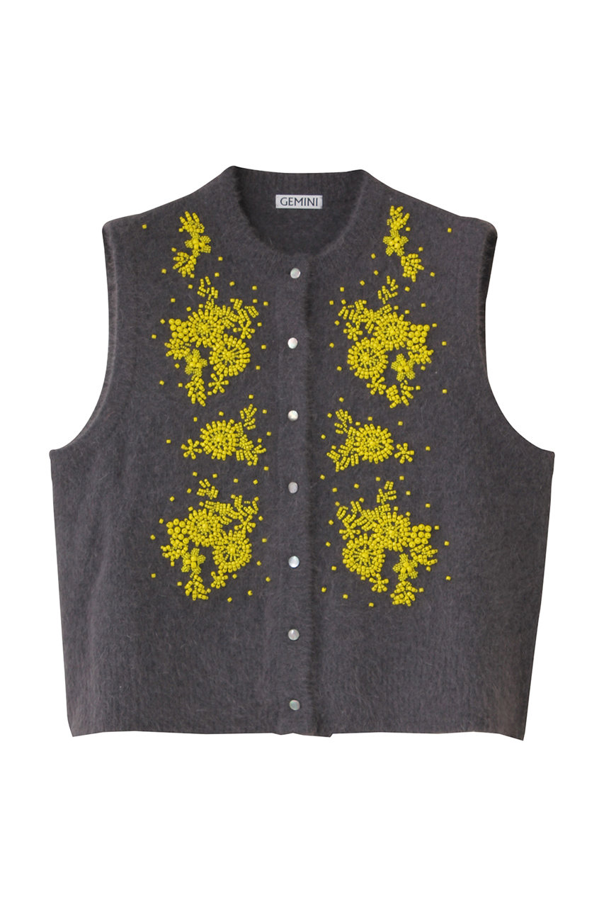Whim Gazette 【GEMINI】ビーズニットジレ (グレー, F) ウィム ガゼット ELLE SHOP Whim Gazette 【GEMINI】ビーズニットジレ (グレー, F) ウィム ガゼット ELLE SHOP