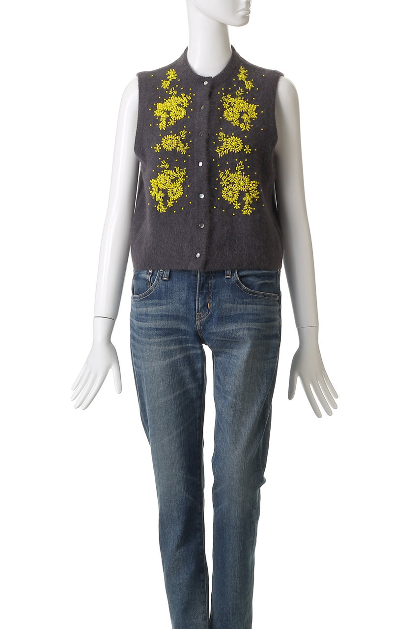 ビーズニットジレ ウィムガゼット Whim Gazette 【GEMINI】ビーズニットジレ （offwhite