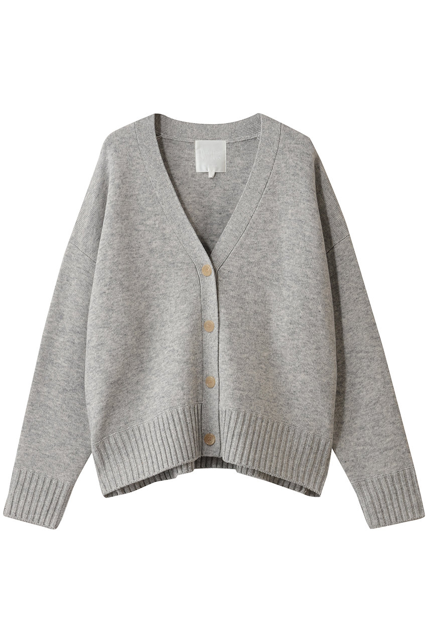 ウィム ガゼット/Whim Gazetteの【Drawing Numbers】接結ルーズVネックカーディガン(ライトグレー/WGZ1052405A0013)