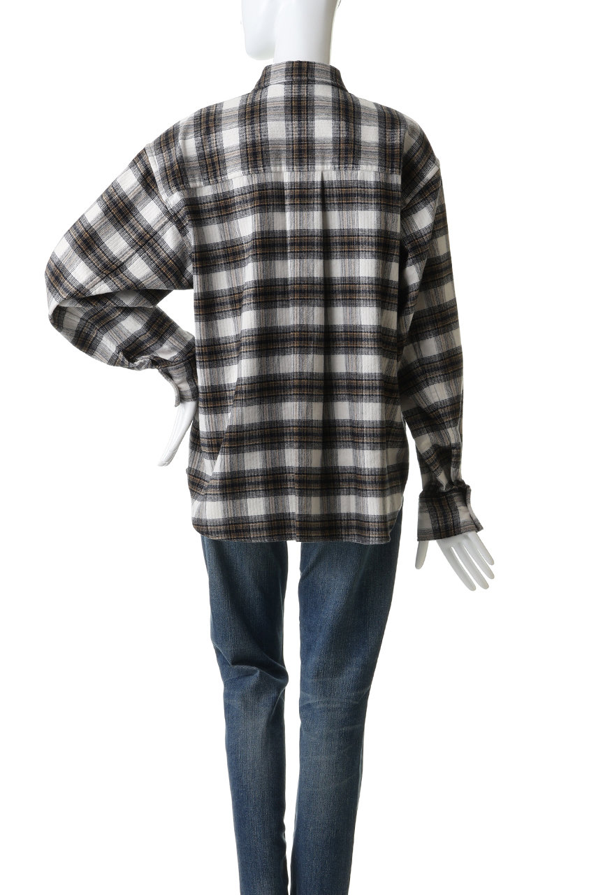 Whim Gazette(ウィム ガゼット)｜ピケチェックシャツ/オフホワイト の