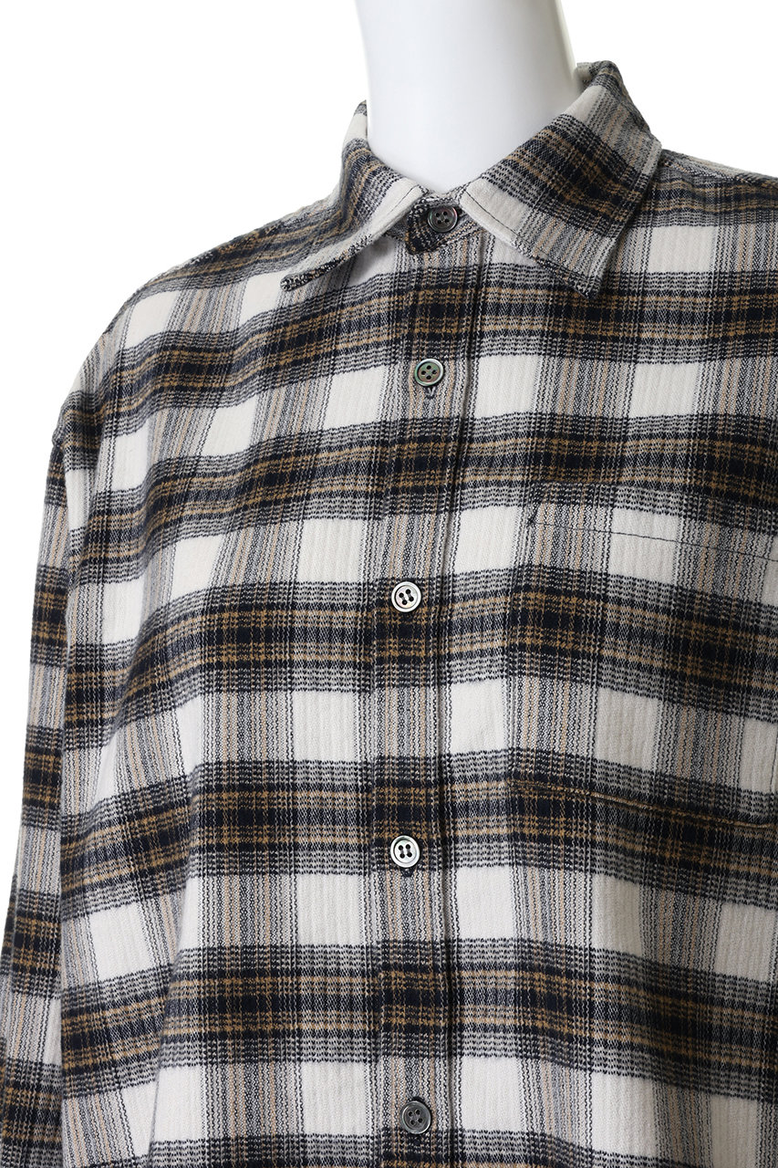 Whim Gazette(ウィム ガゼット)｜ピケチェックシャツ/オフホワイト の