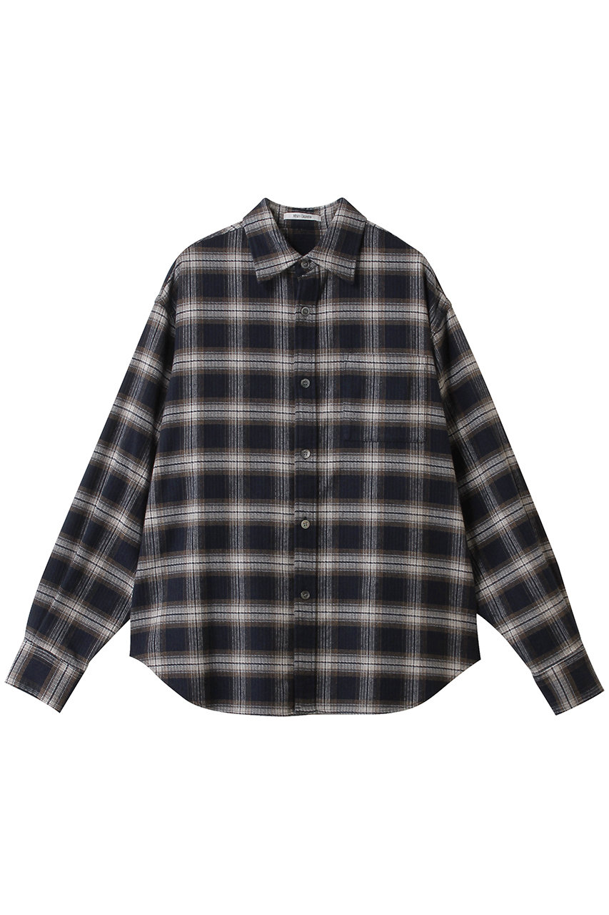 ウィム ガゼット/Whim Gazetteのピケチェックシャツ(ネイビー/WGZ1052404A0005)