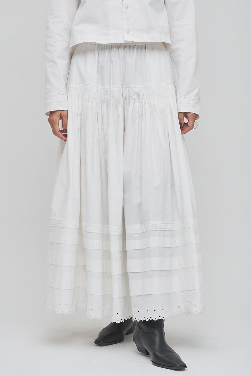 ウィム ガゼット/Whim Gazetteの【GEMINI】スカラップ刺繍スカート(オフホワイト/WGG1052501A0001)