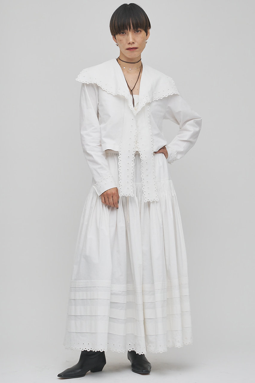 Whim Gazette(ウィム ガゼット)｜【GEMINI】スカラップ刺繍スカート