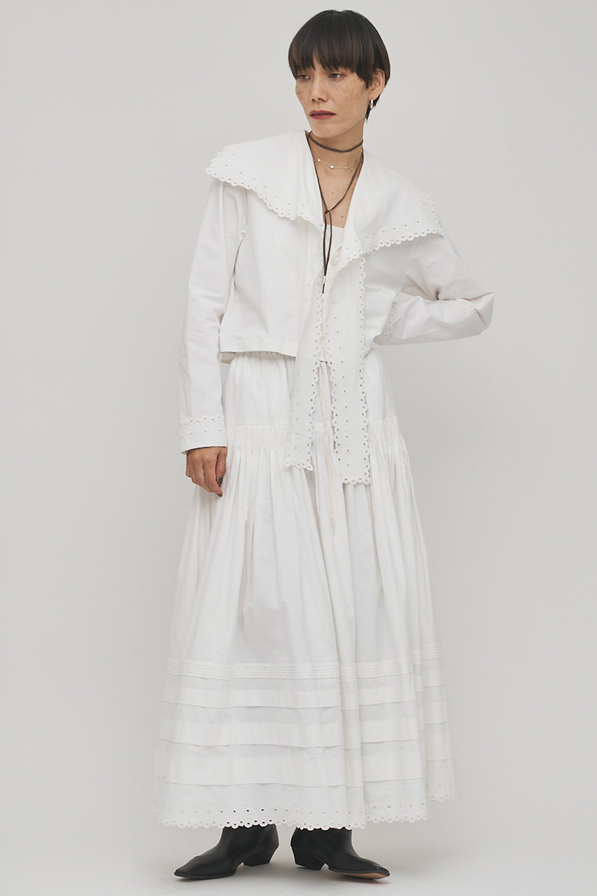 Whim Gazette(ウィム ガゼット)｜【GEMINI】スカラップ刺繍スカート