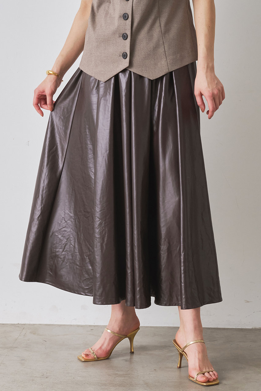 Whim Gazette(ウィム ガゼット)｜レザーライクギャザースカート