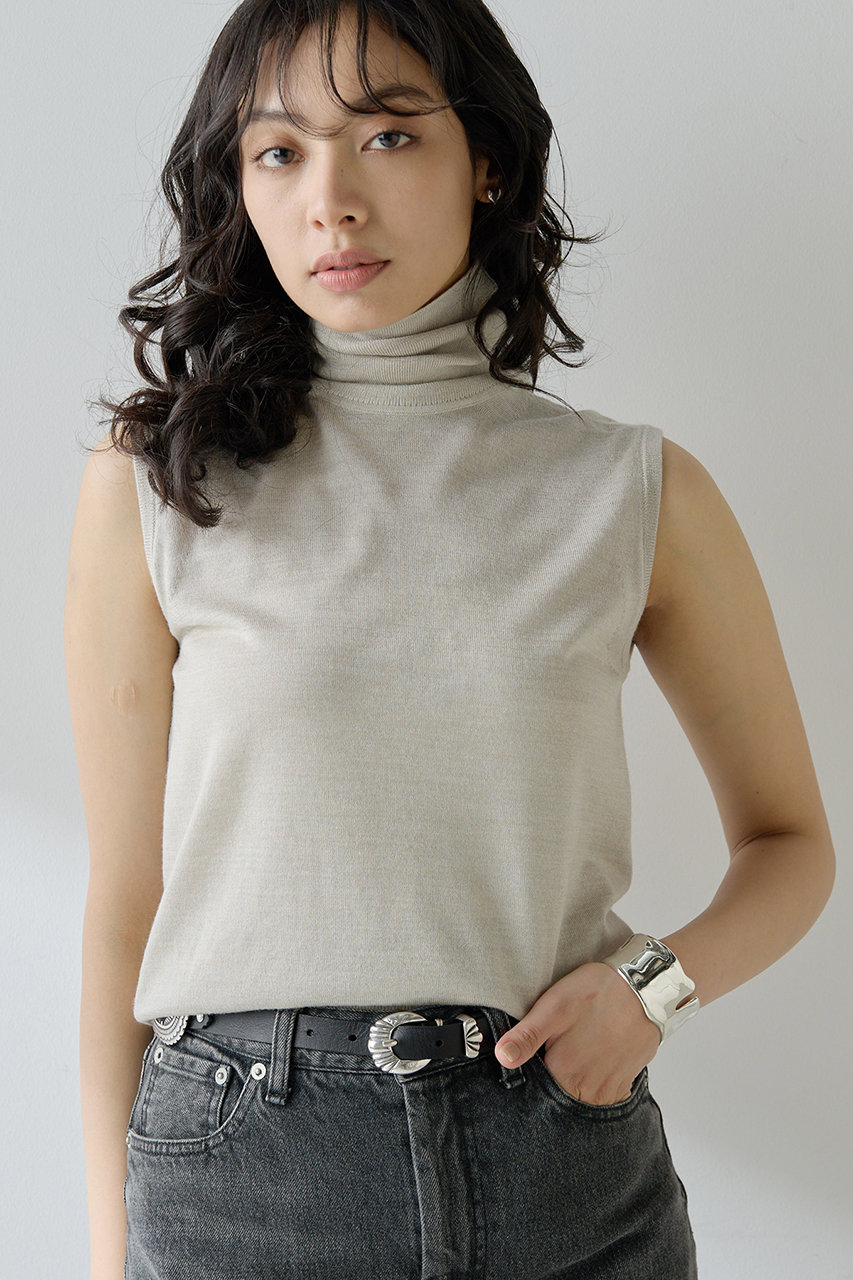 Whim Gazette 16Gタートルノースリーブプルオーバー (ライトベージュ, F) ウィム ガゼット ELLE SHOP Whim Gazette 16Gタートルノースリーブプルオーバー (ライトベージュ, F) ウィム ガゼット ELLE SHOP