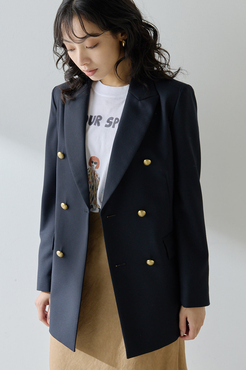 Whim Gazette ダブルジャケット (ネイビー, F) ウィム ガゼット ELLE SHOP Whim Gazette ダブルジャケット (ネイビー, F) ウィム ガゼット ELLE SHOP