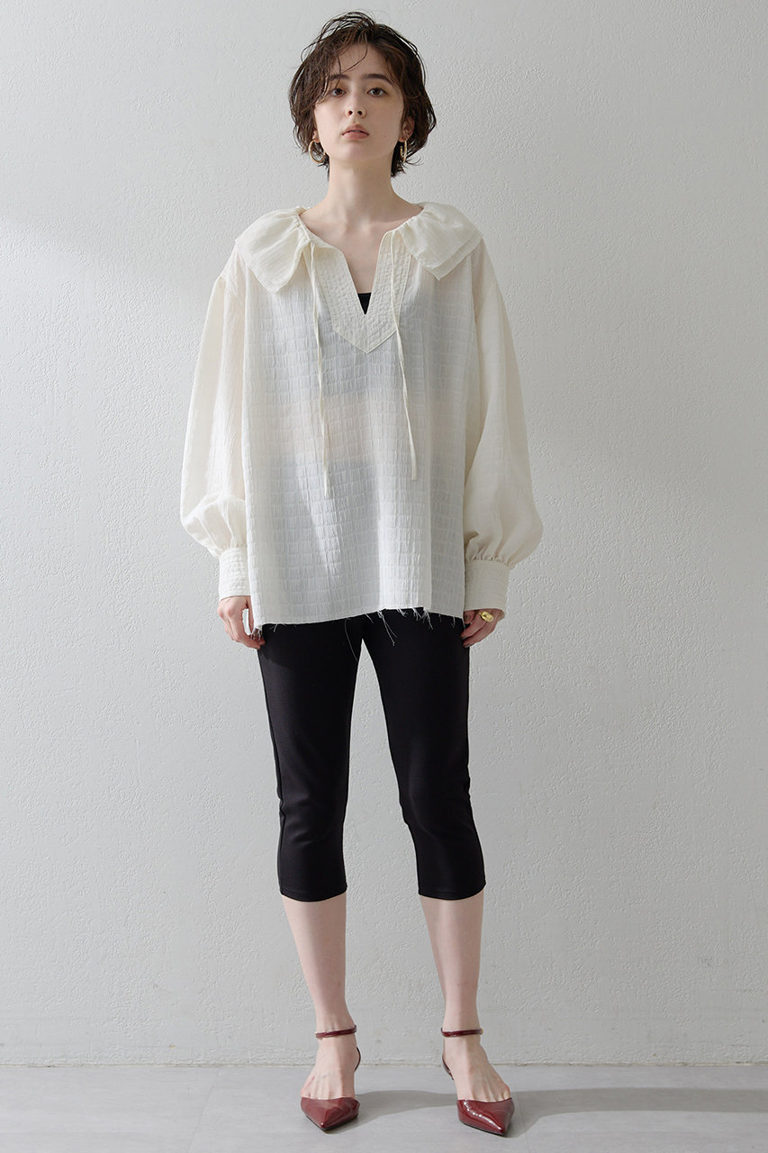 【新品】ウィムガゼット THE PAUSE　ラッフルレースフリルブラウス　フリー ウィムガゼット Whim Gazette 【THE PAUSE】ラッフルレース