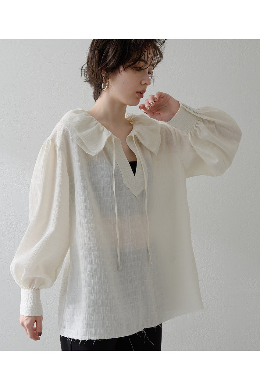 【新品】ウィムガゼット THE PAUSE　ラッフルレースフリルブラウス　フリー ウィムガゼット Whim Gazette 【THE PAUSE】ラッフルレース