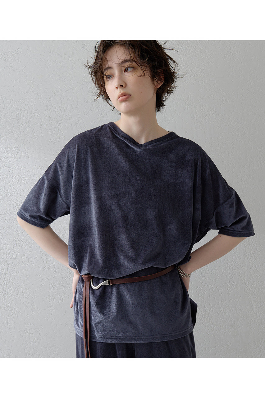 Whim Gazette 【THE PAUSE】シアーベロアTEE (ネイビー, F) ウィム ガゼット ELLE SHOP Whim Gazette 【THE PAUSE】シアーベロアTEE (ネイビー, F) ウィム ガゼット ELLE SHOP