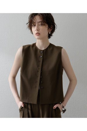 24ss whim gazette ぺプラムダンボールジレ　ベスト Whim Gazette ベスト ジレ ペプラムダンボールジレ レディース