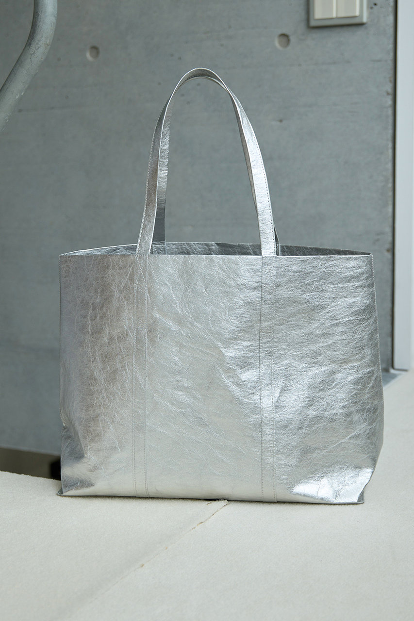Whim Gazette 【THE PAUSE】ペーパートート L (シルバー, F) ウィム ガゼット ELLE SHOP Whim Gazette 【THE PAUSE】ペーパートート L (シルバー, F) ウィム ガゼット ELLE SHOP