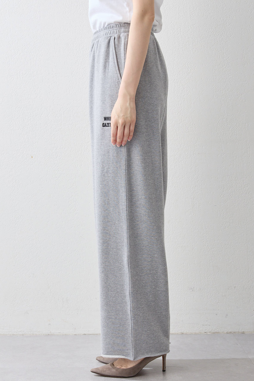 Whim Gazette(ウィム ガゼット)｜ロゴ裏毛ワイドパンツ/グレー の通販