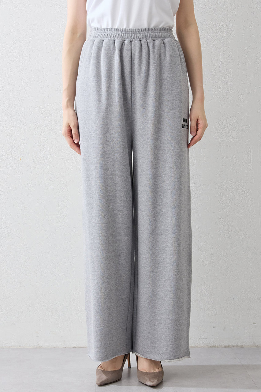 Whim Gazette(ウィム ガゼット)｜ロゴ裏毛ワイドパンツ/グレー の通販
