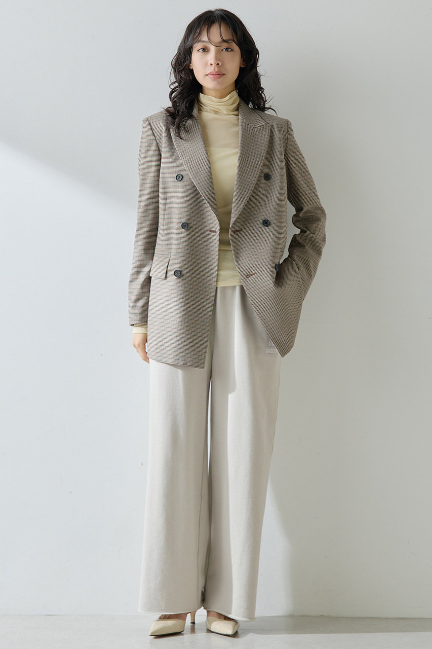 Whim Gazette ロゴ裏毛ワイドパンツ (ベージュ, F) ウィム ガゼット ELLE SHOP Whim Gazette ロゴ裏毛ワイドパンツ (ベージュ, F) ウィム ガゼット ELLE SHOP