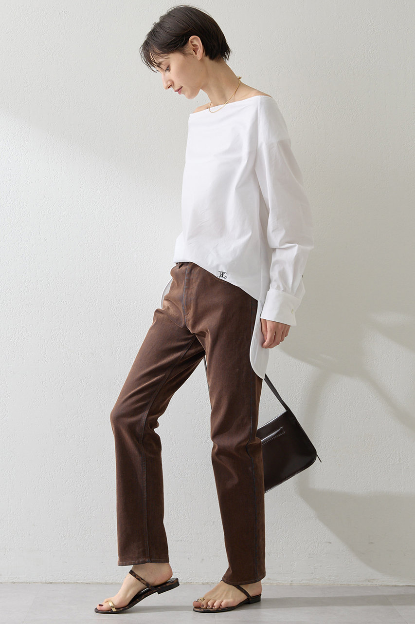 今季未使用2025★定価2.5万★ウィムガゼット ブロードオフショルダーブラウス Whim Gazette(ウィム ガゼット)｜ブロードオフショルダーブラウス/オフ