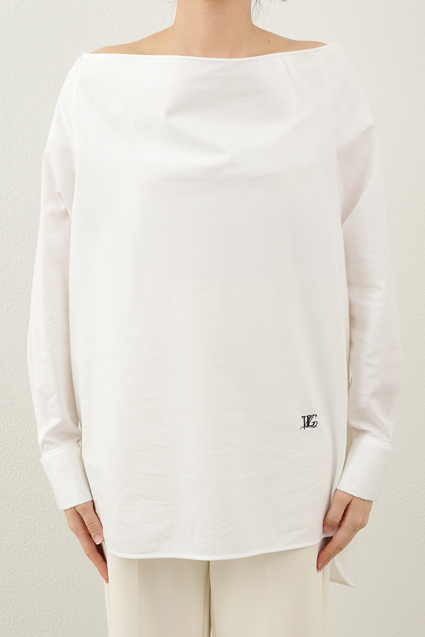 Whim Gazette(ウィム ガゼット)｜ブロードオフショルダーブラウス/オフ