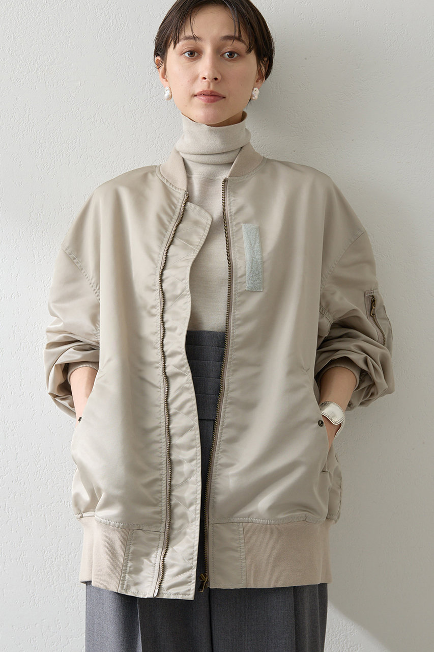 Whim Gazette ナイロンMA-1 (グレージュ, F) ウィム ガゼット ELLE SHOP Whim Gazette ナイロンMA-1 (グレージュ, F) ウィム ガゼット ELLE SHOP