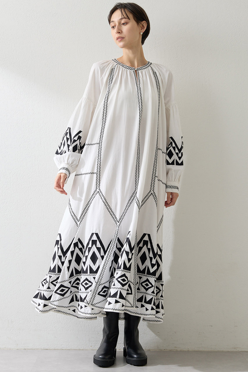 Whim Gazette エンブロイダリーワンピース (オフホワイト, F) ウィム ガゼット ELLE SHOP Whim Gazette エンブロイダリーワンピース (オフホワイト, F) ウィム ガゼット ELLE SHOP