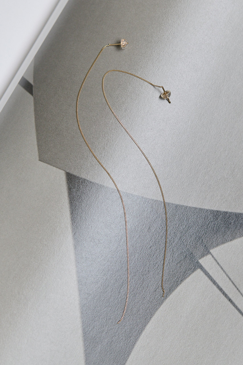 Whim Gazette(ウィム ガゼット)｜【Hoaw.】10K Lineピアス/ゴールド の