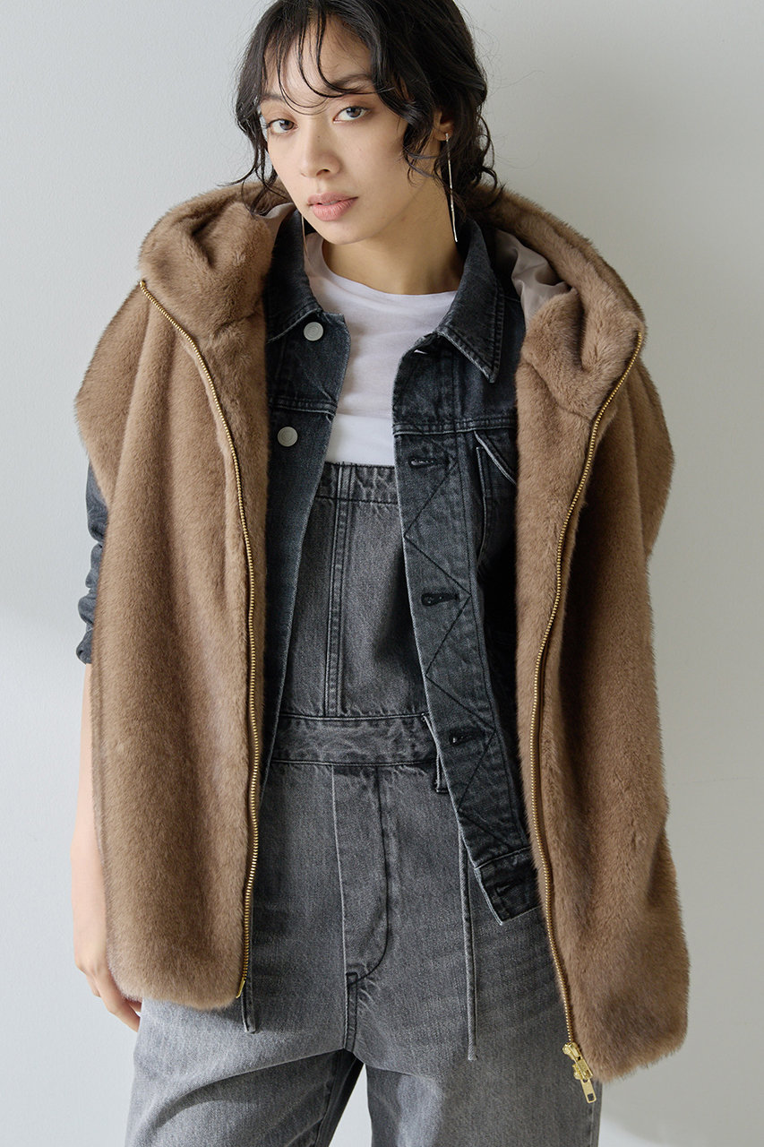 Whim Gazette ミンクフェイクファーブルゾン (モカ, F) ウィム ガゼット ELLE SHOP Whim Gazette ミンクフェイクファーブルゾン (モカ, F) ウィム ガゼット ELLE SHOP
