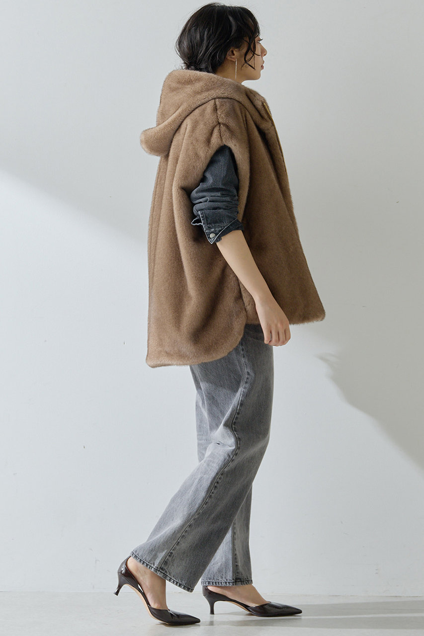 完売品 22AW✨ウィムガゼット エコファーショートコート ブルゾン ネイビー 完売品 22AW✨ウィムガゼット エコファーショートコート