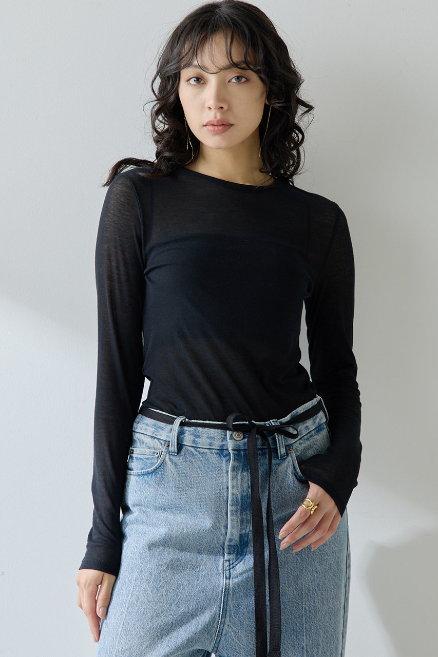 Whim Gazette フライスプルオーバー (ブラック, F) ウィム ガゼット ELLE SHOP Whim Gazette フライスプルオーバー (ブラック, F) ウィム ガゼット ELLE SHOP