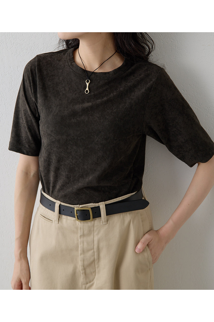 Whim Gazette トリアセベロアTEE (チャコールグレー, F) ウィム ガゼット ELLE SHOP Whim Gazette トリアセベロアTEE (チャコールグレー, F) ウィム ガゼット ELLE SHOP