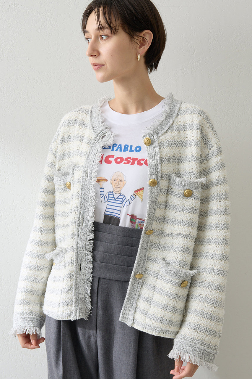 ツィードニットジャケット