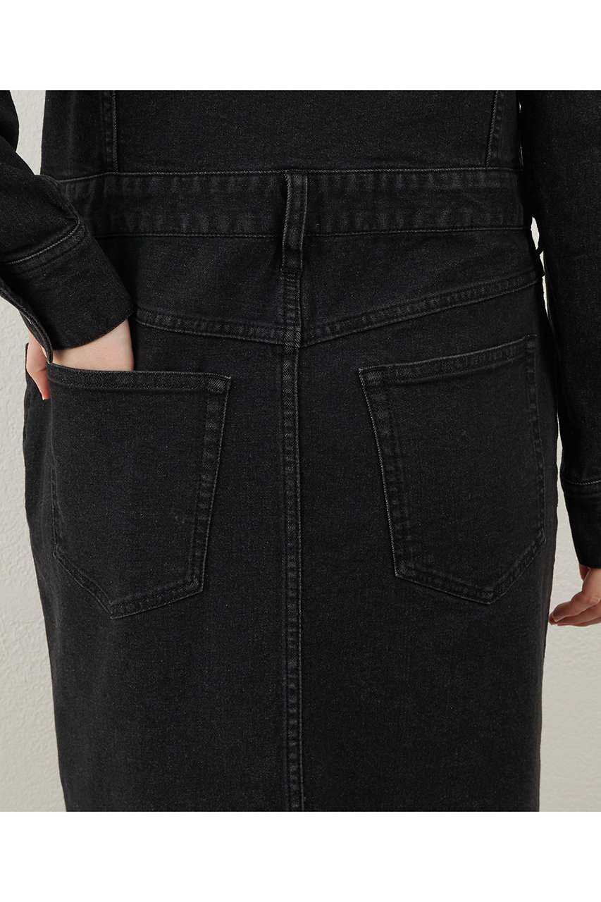 ウィムガゼット　デニムワンピース Whim Gazette(ウィム ガゼット)｜ストレッチデニムワンピース/ブラック