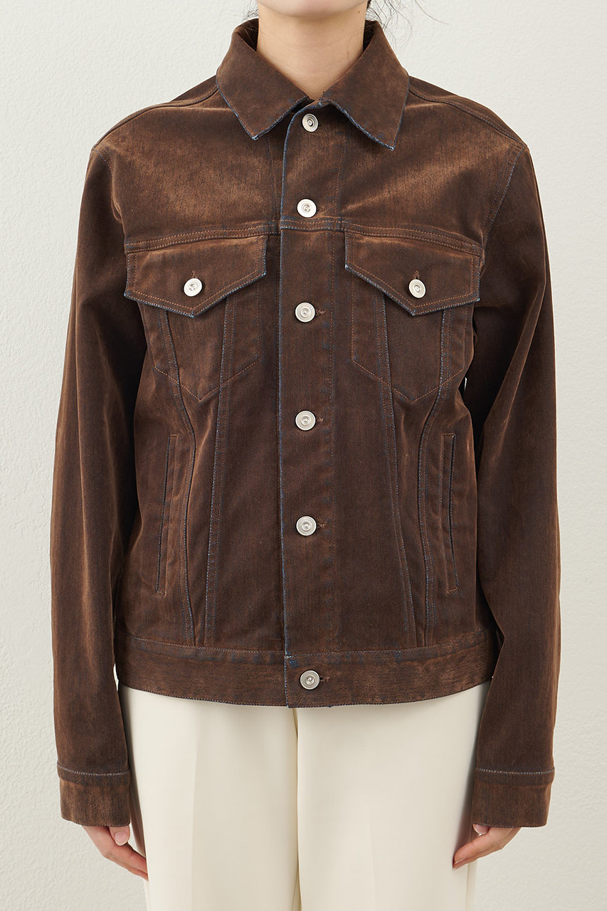 Whim Gazette(ウィム ガゼット)｜デニムフロッキーGジャン/ブラウン の