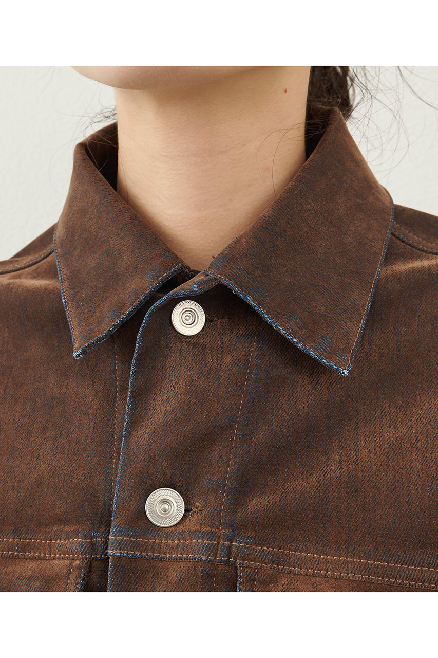 Whim Gazette(ウィム ガゼット)｜デニムフロッキーGジャン/ブラウン の